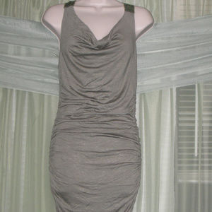 SAPA sz M Faded Olive Stretch Midi Dress NWT